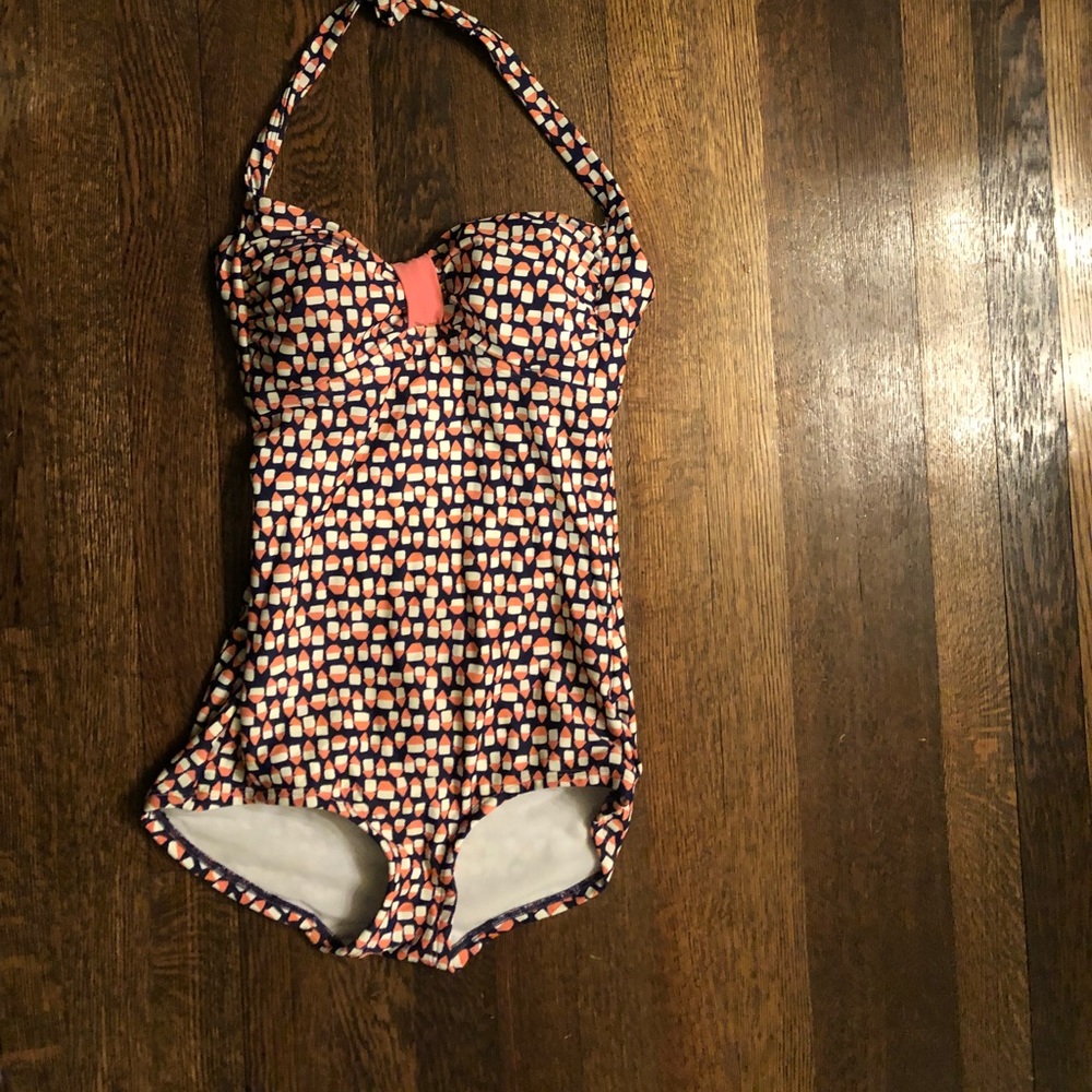 Boden Pink,Blue,White Polka Dot Swimsuit